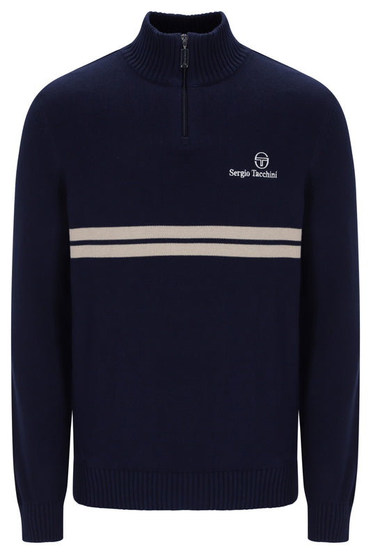 Sergio Tacchini New Dallas Knitted 1/4 Zip Maritime Blue/Peyote