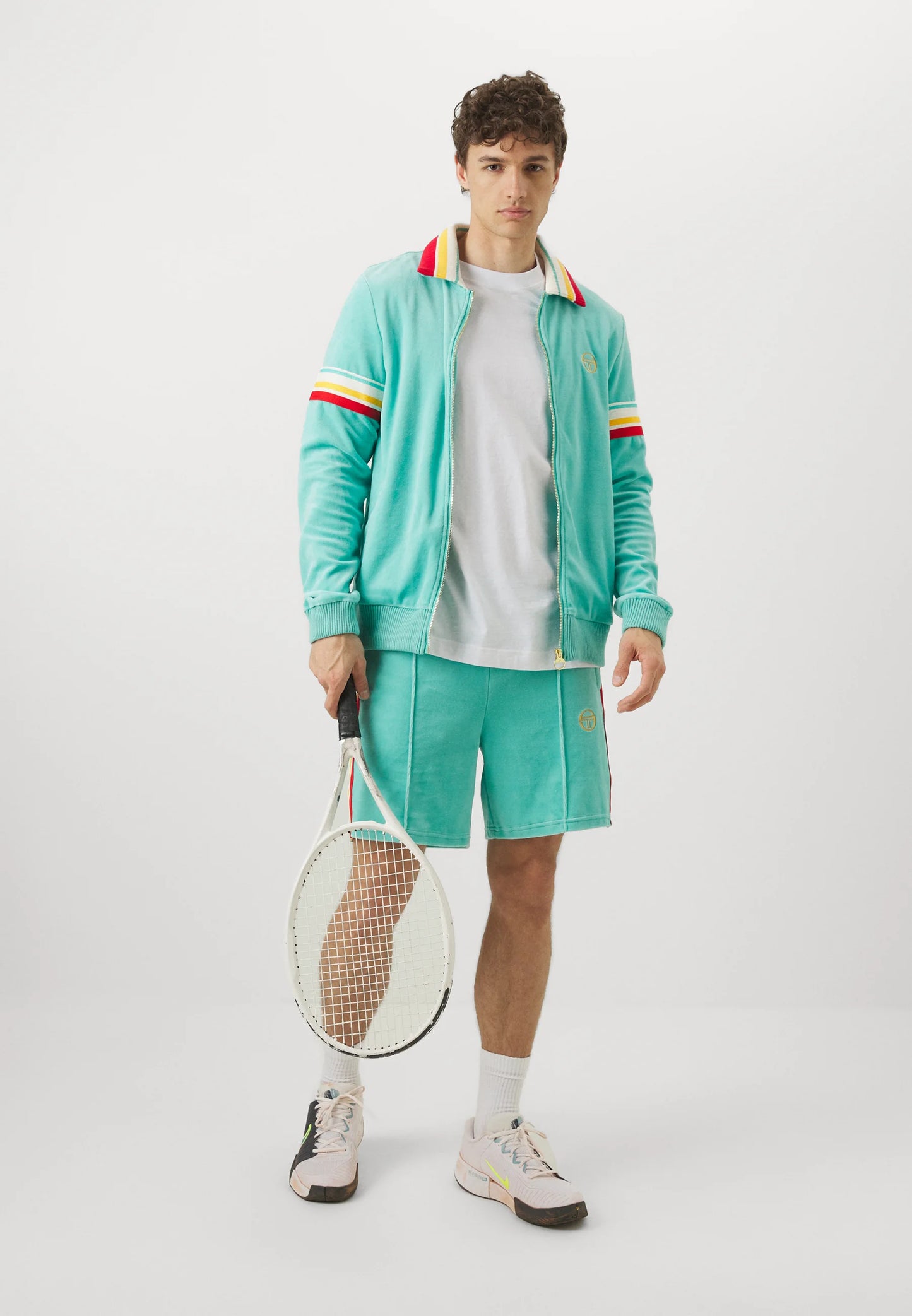 Sergio Tacchini Slice TJ Velour Track Jacket Pool Blue