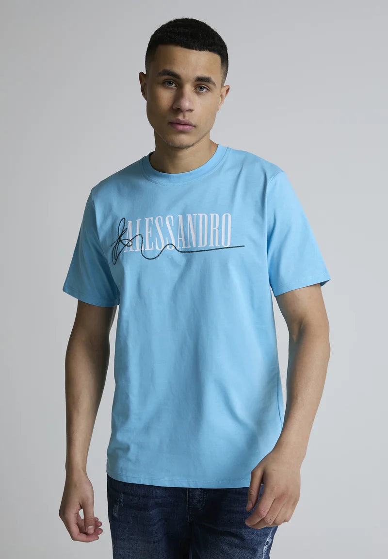 Alessandro Zavetti Pometi T-Shirt Azure Hollow