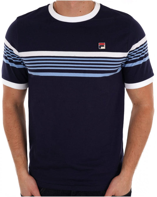 FILA James Stripe T-Shirt FILA Navy/White/Vista Blue