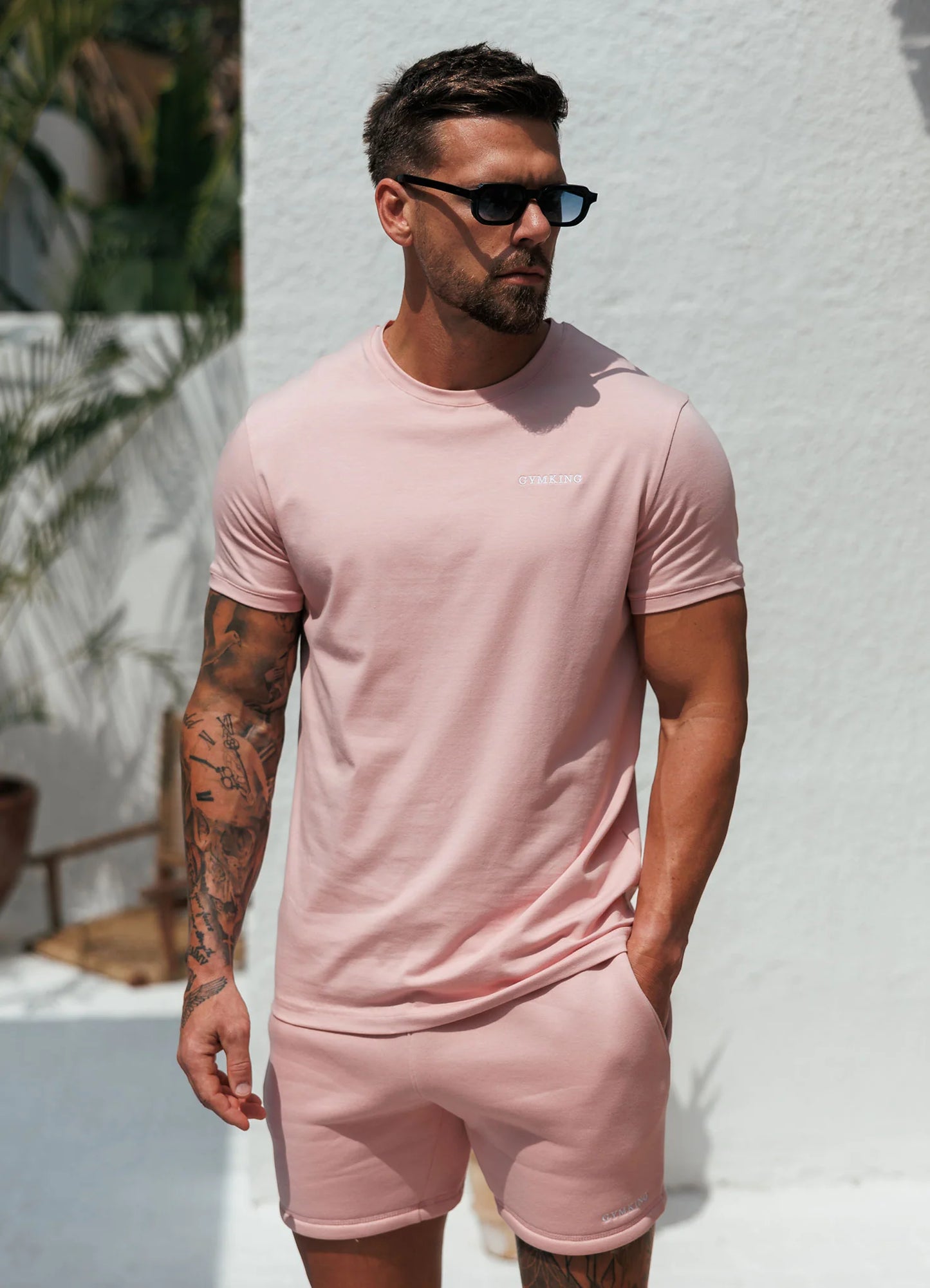 Gym King Fundamental Linear T-Shirt Rustic Pink