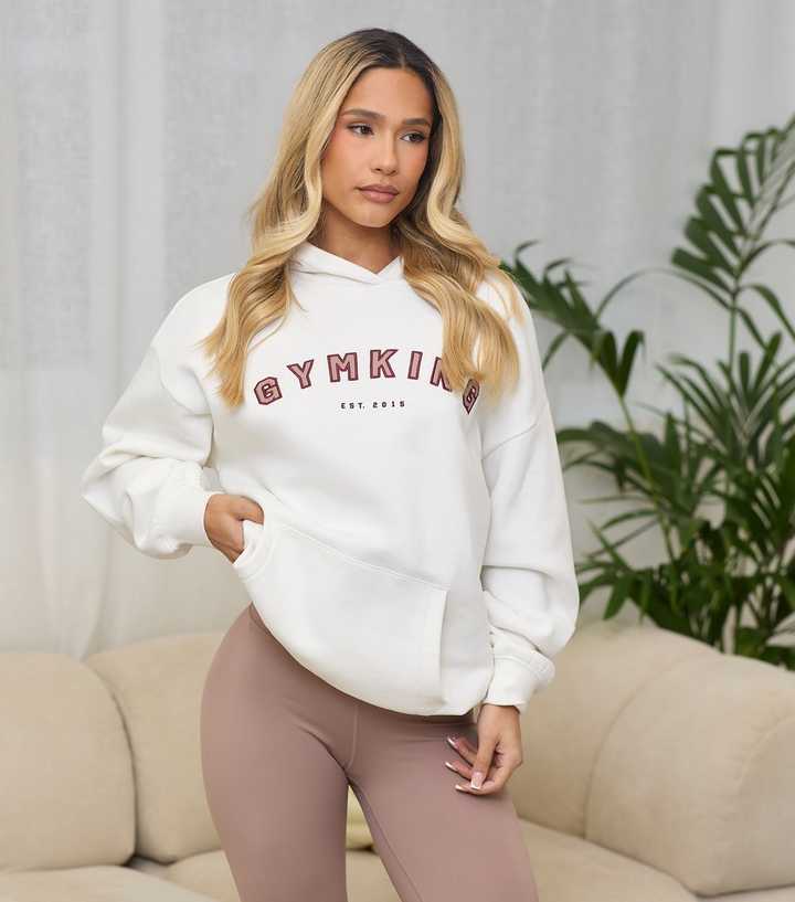 Gym King Ladies Shadow Fleece Hoodie Cream