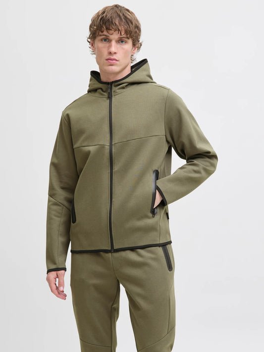 JACK & JONES JCOFUSION Sweat Zip Hoodie Grape Leaf