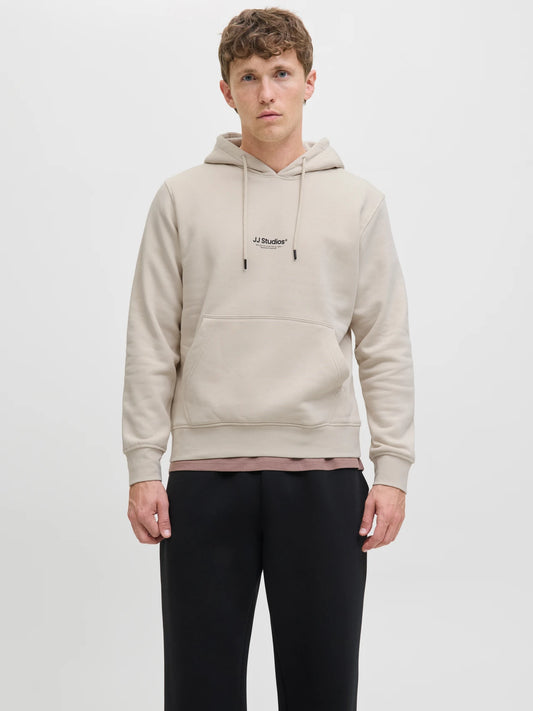 JACK & JONES JJESOHO Printed Hoodie Moonbeam