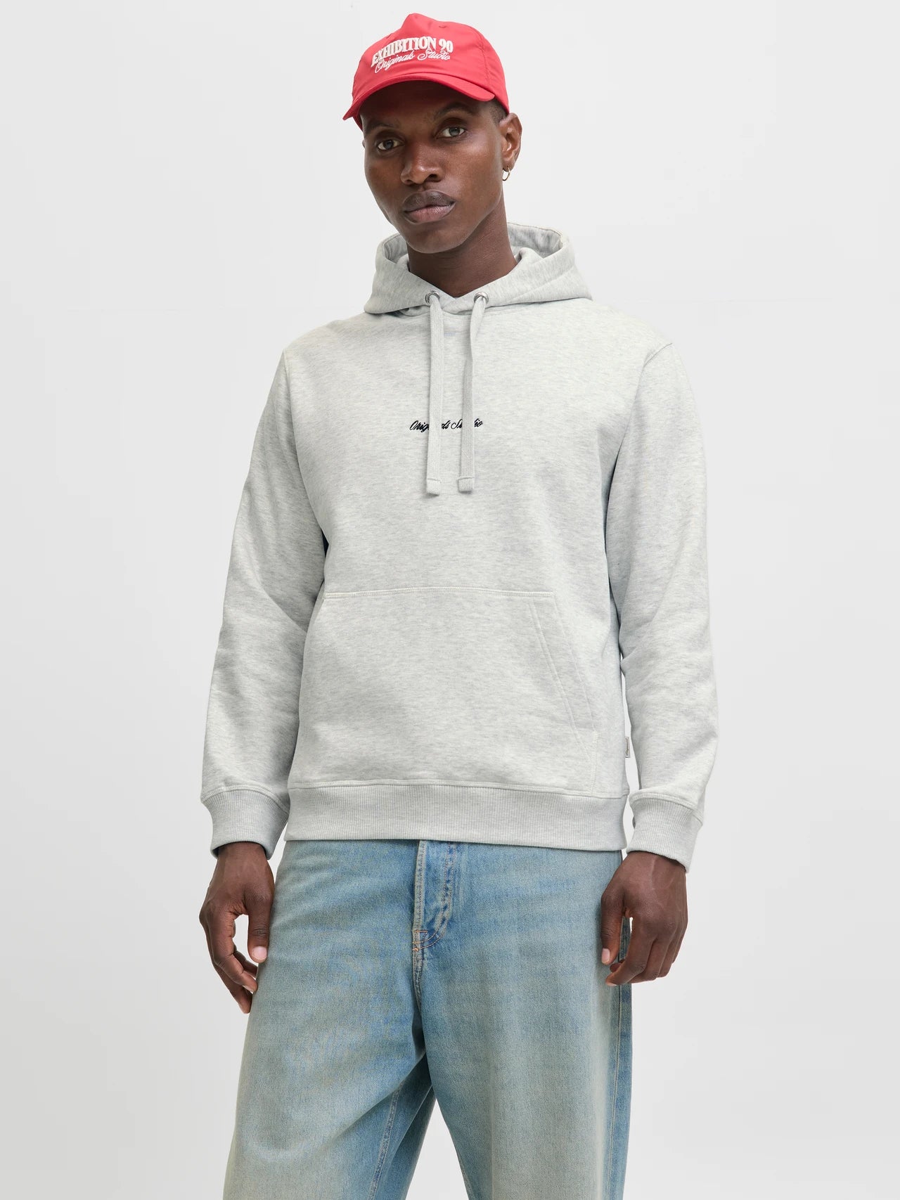 JACK & JONES JORNORREBRO EMB Sweat Hoodie White Melange
