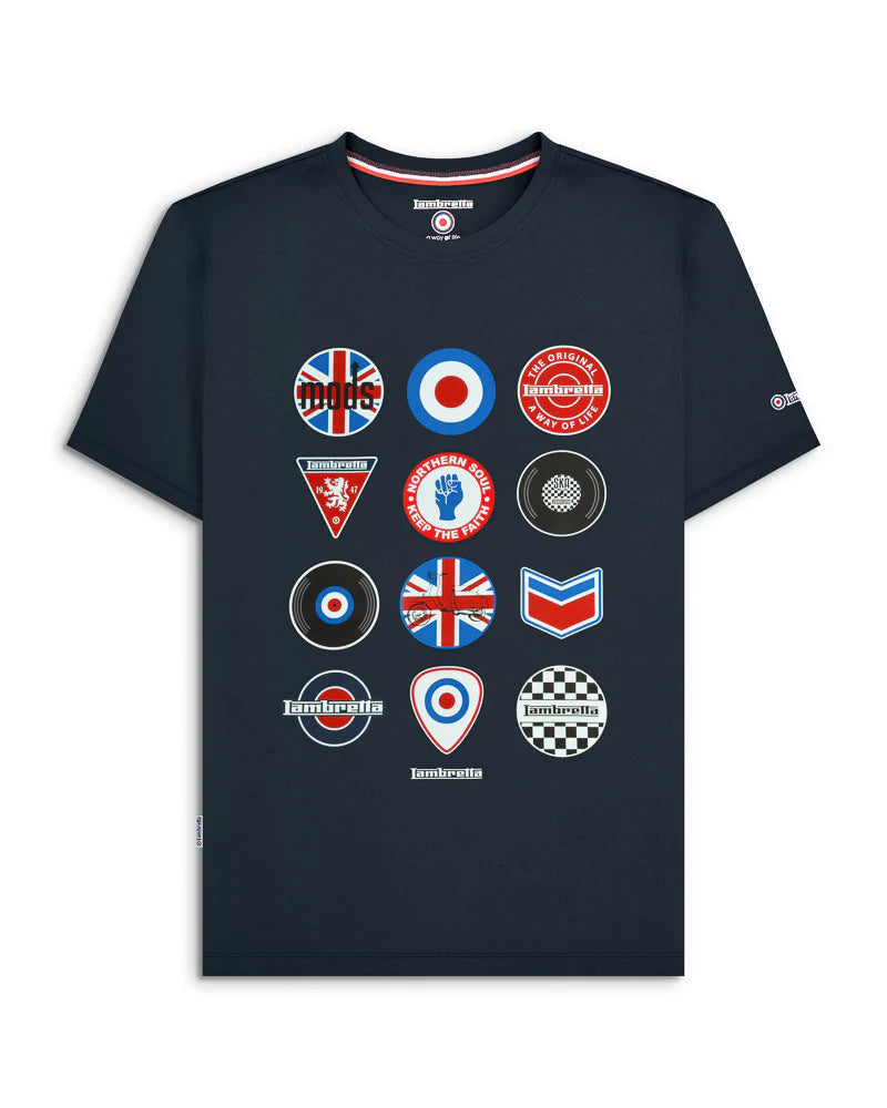 Lambretta Badges T-Shirt Navy