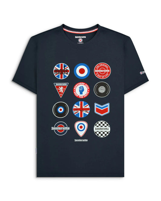 Lambretta Badges T-Shirt Navy