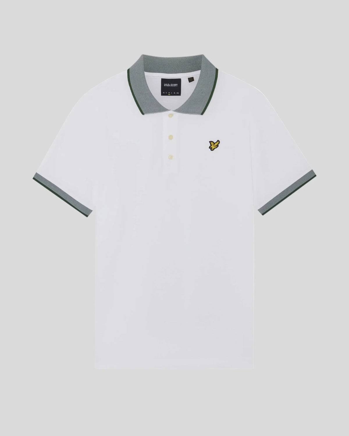 Lyle & Scott Birdseye Collar Polo Shirt White/Clover Green