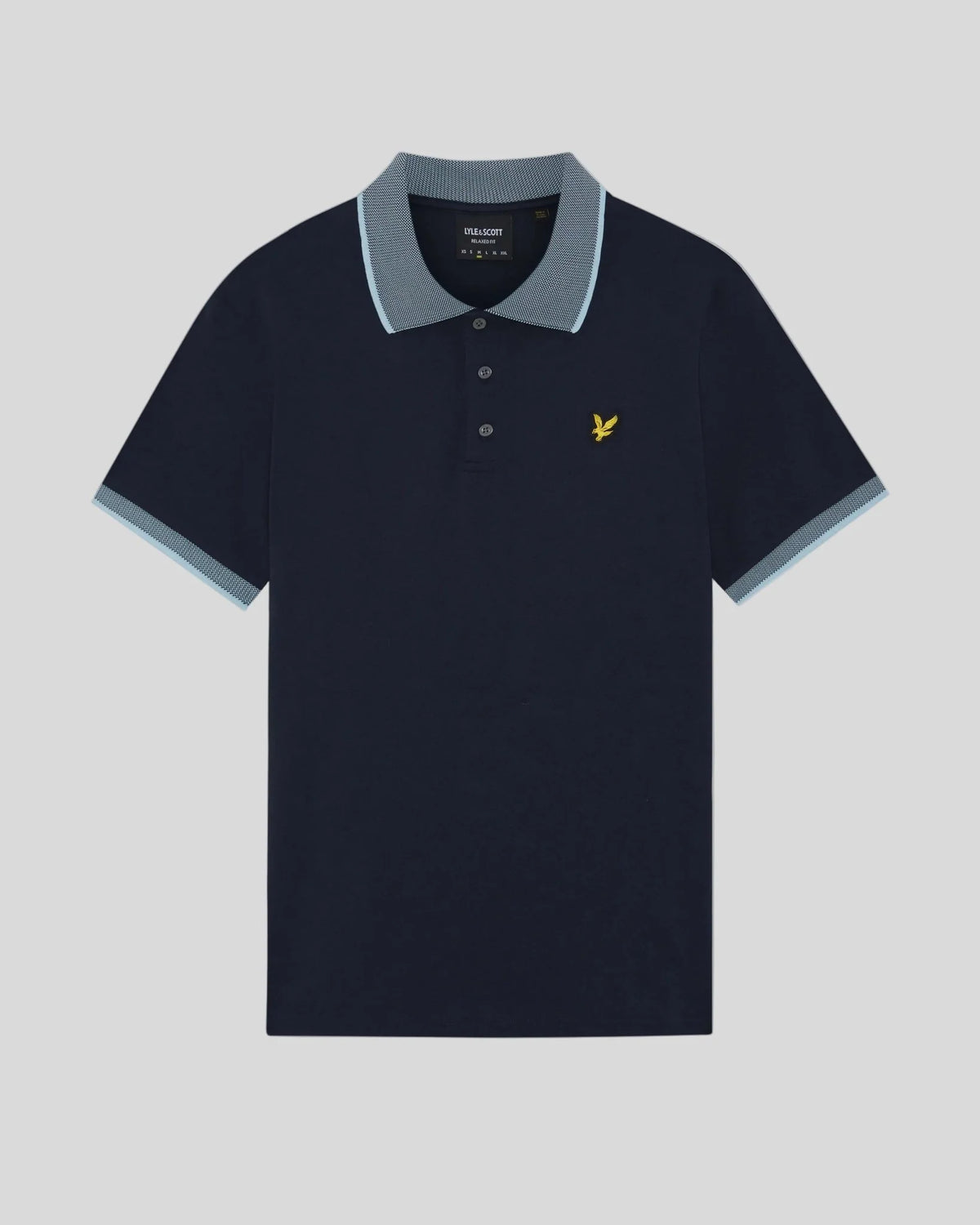 Lyle & Scott Birdseye Collar Polo Shirt Dark Navy/Light Blue