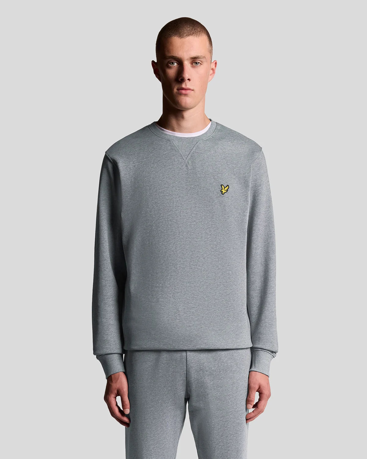 Lyle & Scott Cotton Crew Neck Sweatshirt Mid Grey Marl