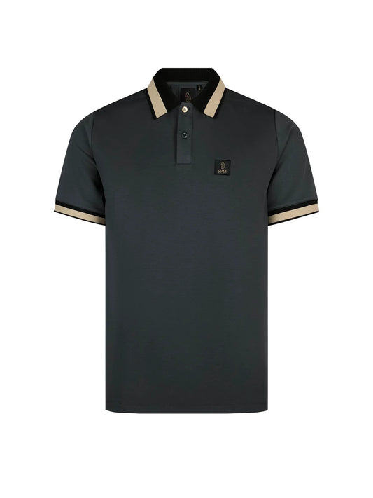 Luke 1977 Makati Cotton Pique Polo Shirt Charcoal