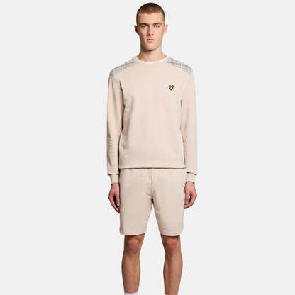 Lyle & Scott Check Panelled Crewneck Sweatshirt Cove