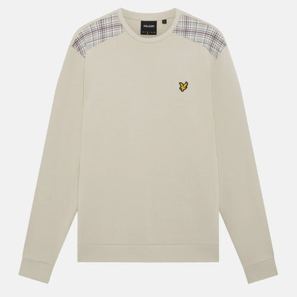 Lyle & Scott Check Panelled Crewneck Sweatshirt Cove