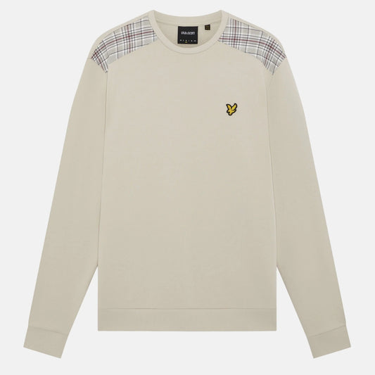 Lyle & Scott Check Panelled Crewneck Sweatshirt Cove