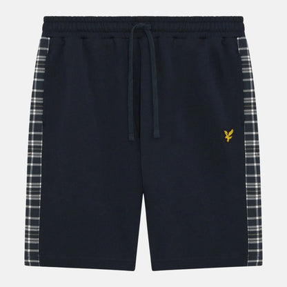 Lyle & Scott Check Panelled Sweatshort Dark Navy