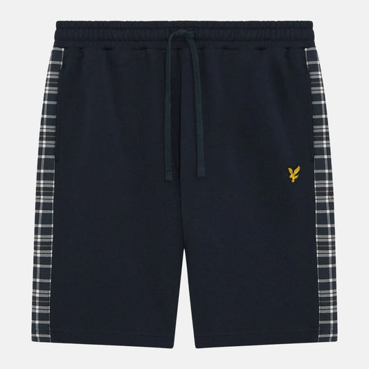 Lyle & Scott Check Panelled Sweatshort Dark Navy