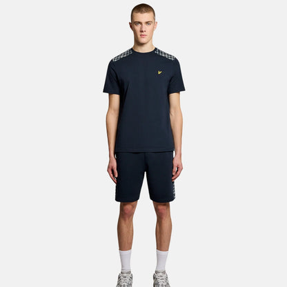 Lyle & Scott Check Panelled Sweatshort Dark Navy