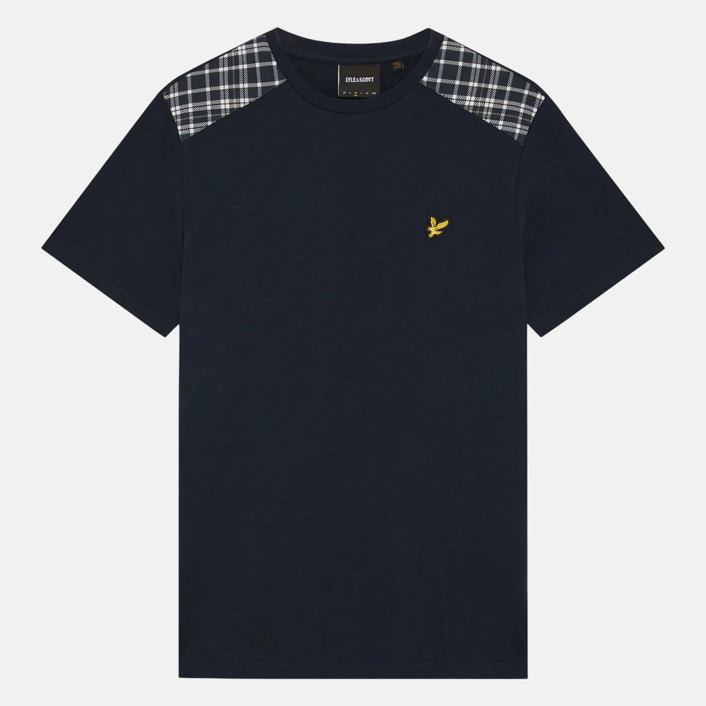 Lyle & Scott Check Panelled T-Shirt Dark Navy