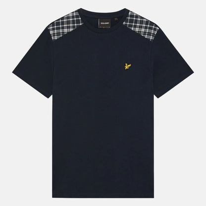 Lyle & Scott Check Panelled T-Shirt Dark Navy