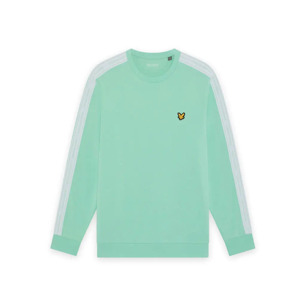 Lyle & Scott Jacquard Tape Crew Neck Sweatshirt Cool Mint