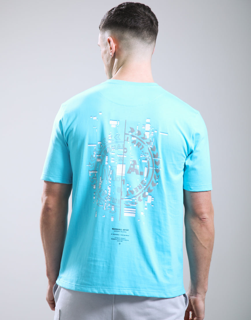 Marshall Artist Glitch Theory T-Shirt Cyan