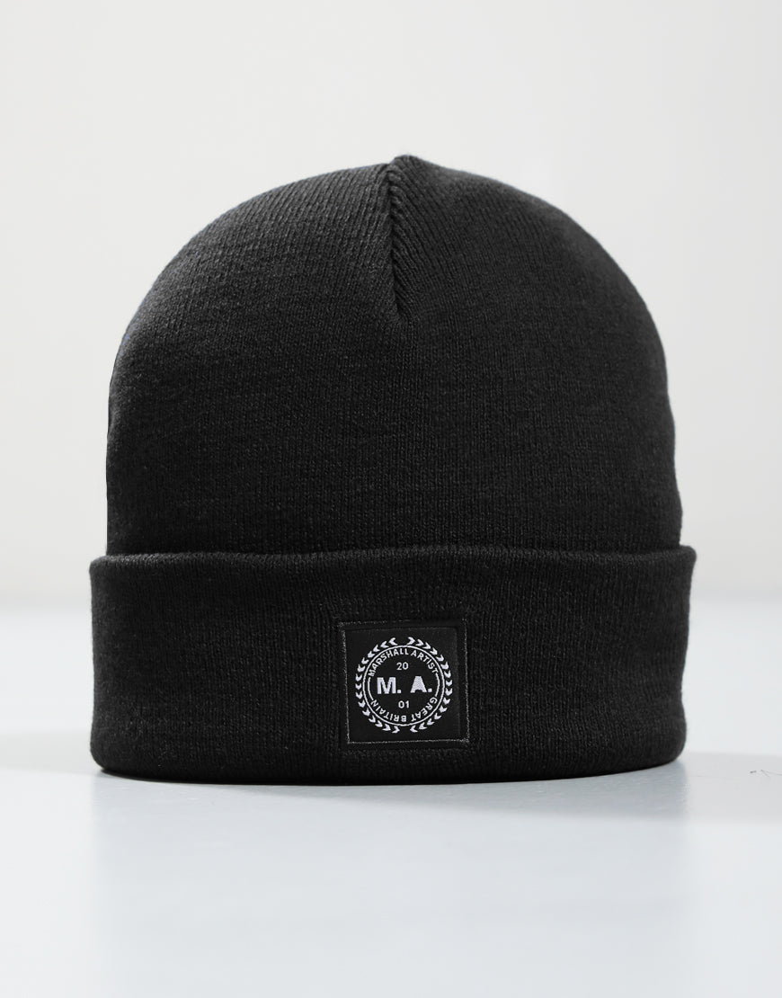 Marshall Artist Woven Badge Knit Beanie Black