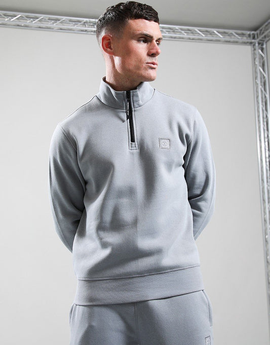Marshall Artist Marchio 1/4 Zip Sweatshirt Monument Grey