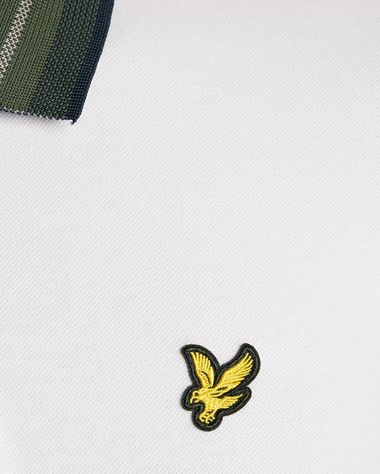 Lyle & Scott Tartan Collar Polo Shirt White