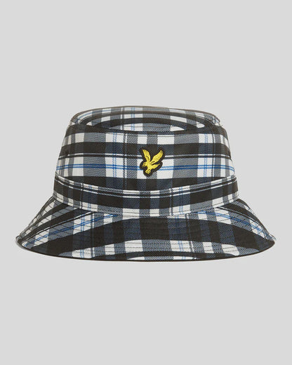 Lyle & Scott Tartan Check Bucket Hat Jet Black/White