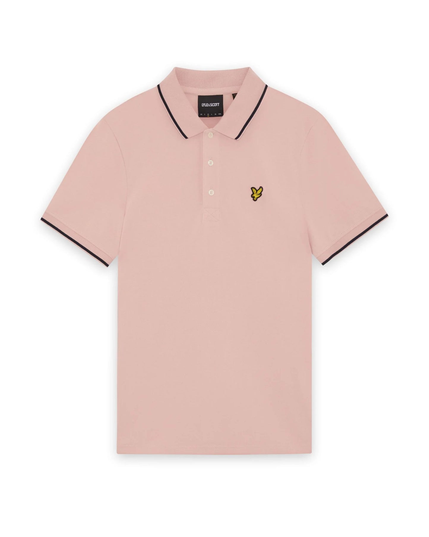 Lyle & Scott Tipped Polo Shirt Pink Grapefruit/Dark Navy