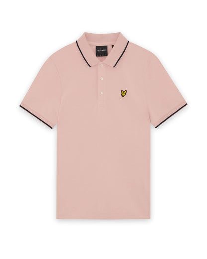 Lyle & Scott Tipped Polo Shirt Pink Grapefruit/Dark Navy
