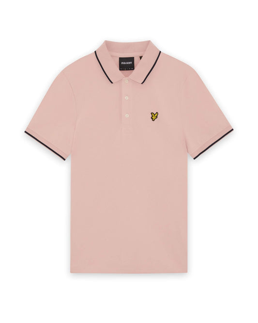 Lyle & Scott Tipped Polo Shirt Pink Grapefruit/Dark Navy