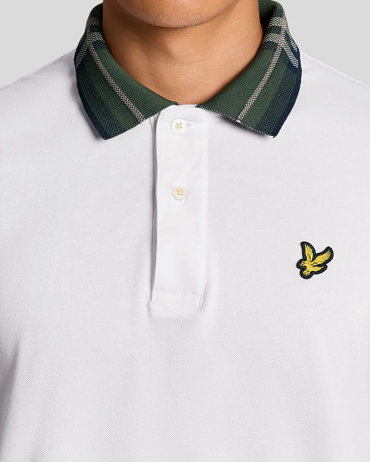 Lyle & Scott Tartan Collar Polo Shirt White