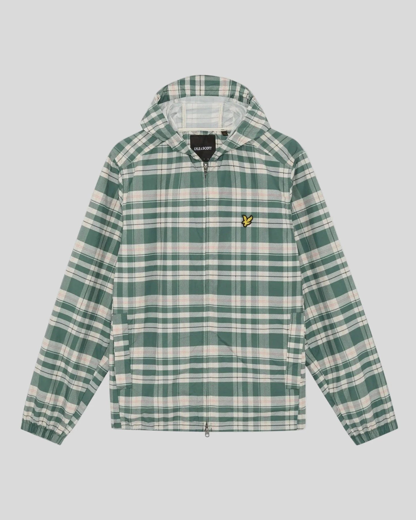 Lyle & Scott Tartan Lightweight Hooded Jacket Everglade