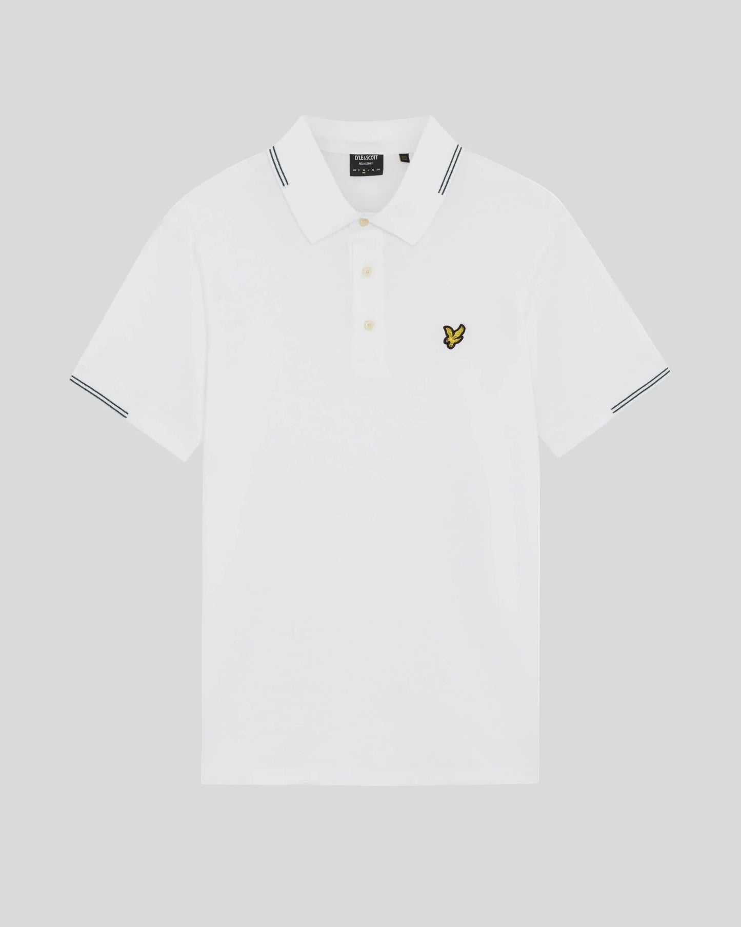 Lyle & Scott Fine Cotton Tipped Polo Shirt White/Everglade