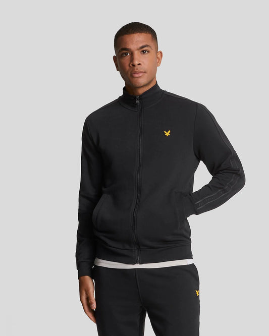 Lyle & Scott Tape Track Top Jet Black