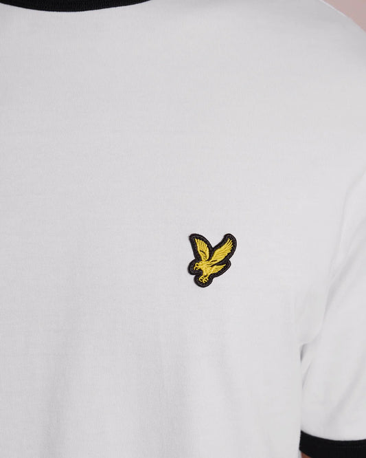 Lyle & Scott Ringer Cotton Crew Neck T-Shirt White/Jet Black