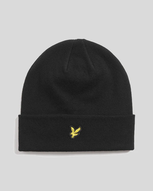 Lyle & Scott Merino Wool Blend Beanie Jet Black