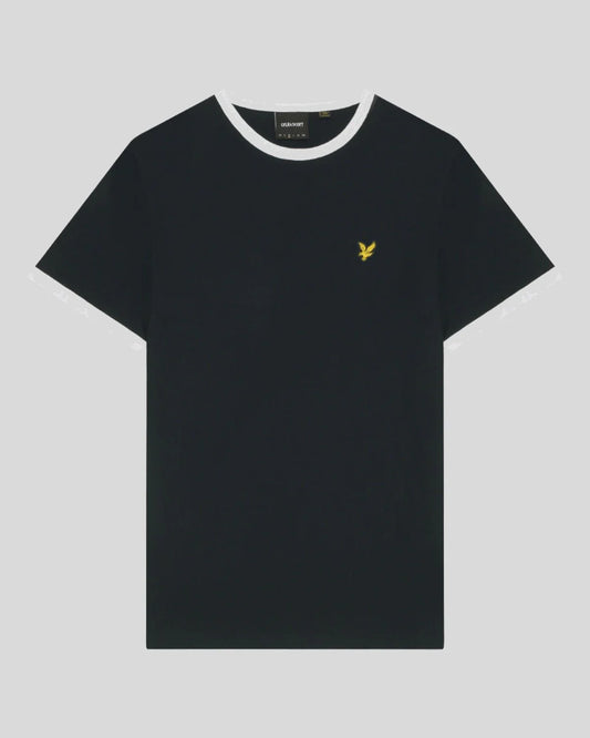 Lyle & Scott Ringer Cotton Crew Neck T-Shirt Dark Navy/White