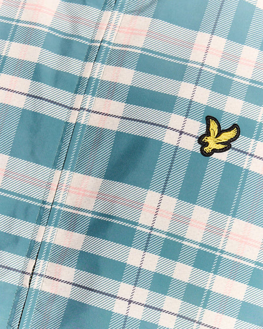 Lyle & Scott Tartan Lightweight Hooded Jacket Everglade