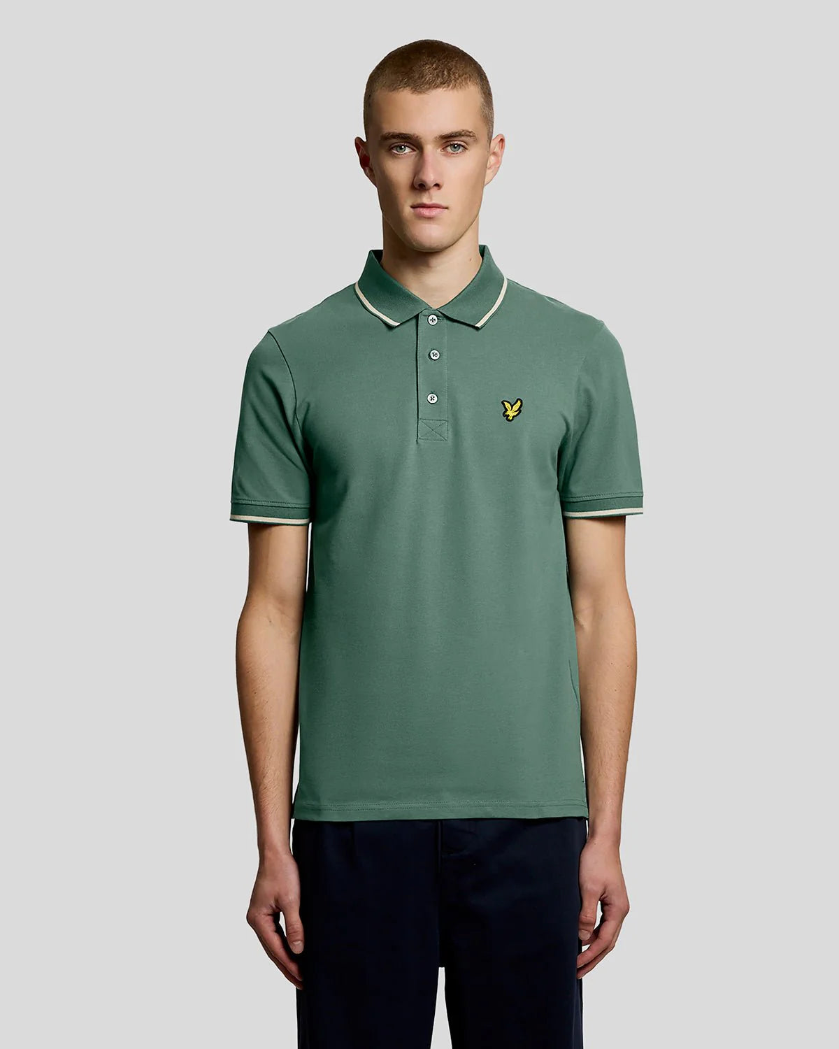 Lyle & Scott Tipped Polo Shirt Everglade/Wheat