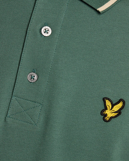Lyle & Scott Tipped Polo Shirt Everglade/Wheat