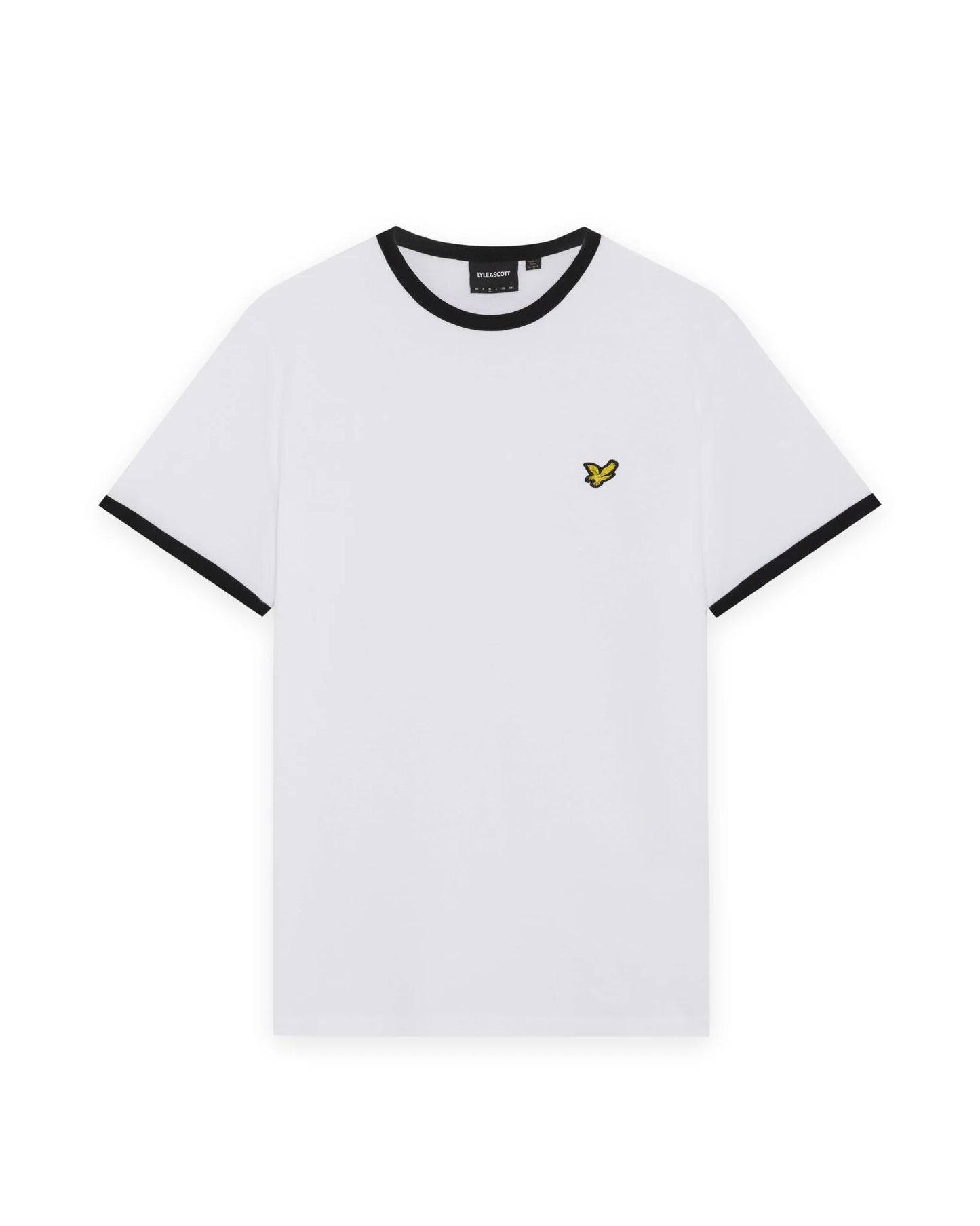Lyle & Scott Ringer Cotton Crew Neck T-Shirt White/Jet Black