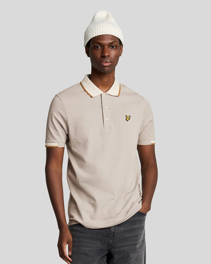 Lyle & Scott Half Tipped Polo Shirt Pale Grey