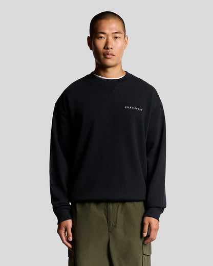 Lyle & Scott Script Brushback Sweatshirt Dark Navy