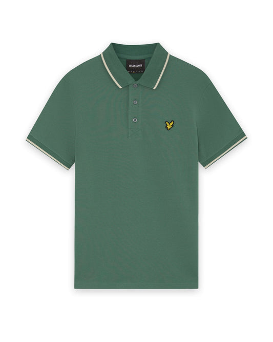 Lyle & Scott Tipped Polo Shirt Everglade/Wheat