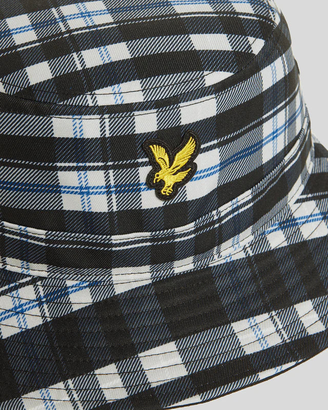 Lyle & Scott Tartan Check Bucket Hat Jet Black/White