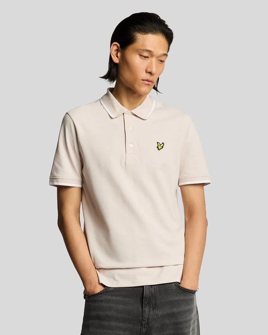 Lyle & Scott Tipped Polo Shirt Pink Salt/White