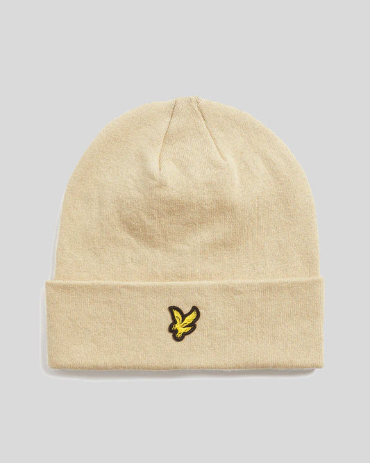 Lyle & Scott Merino Wool Blend Beanie Grey Taupe