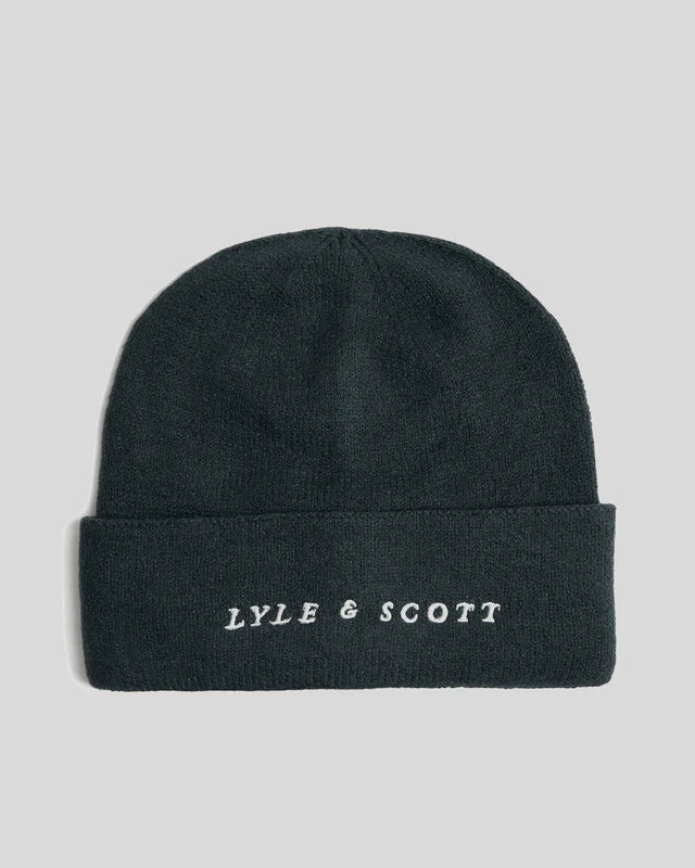 Lyle & Scott Script Logo Beanie Dark Navy